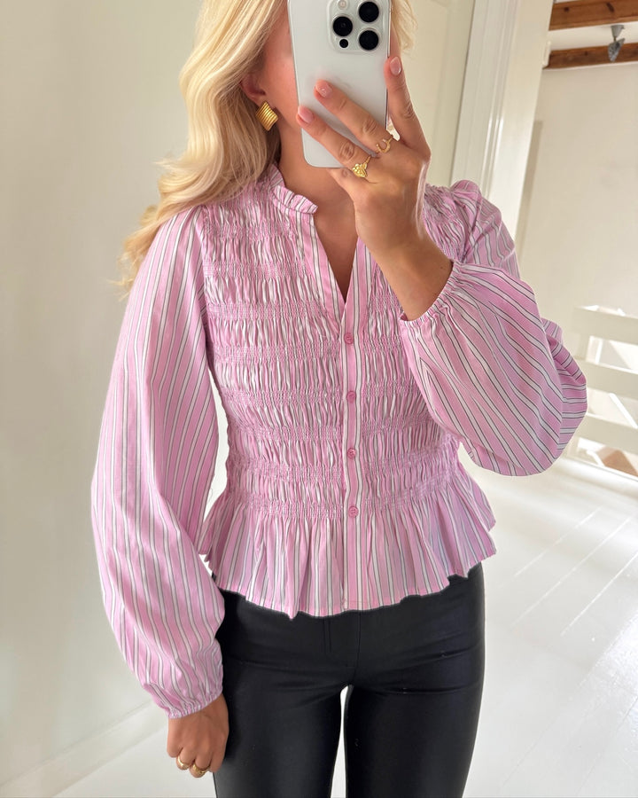 Vero Moda bluse emery ls v-neck smock bonbon winetasting
