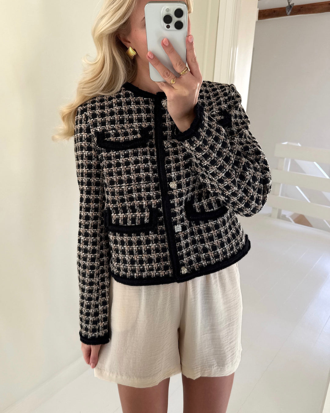 Y.A.S jakke vismo ls short black multicolour