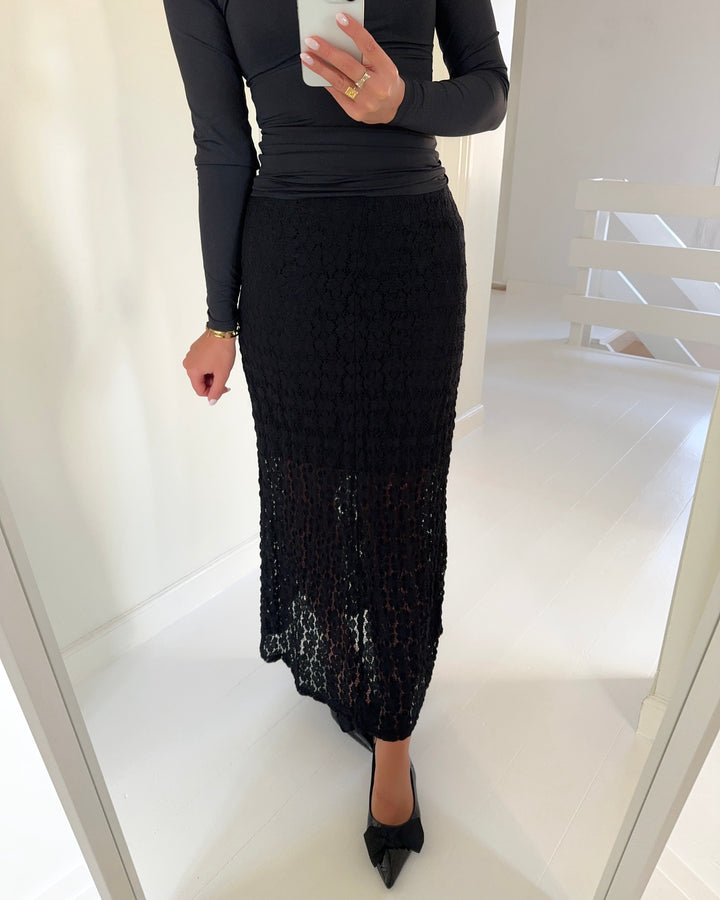 Vero Moda nederdel ivania mw ankle lace black