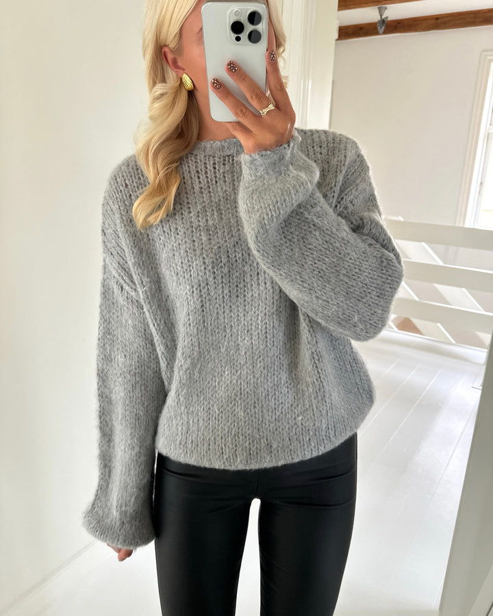Sister's Point striktrøje lidar-pu1 l.grey melange