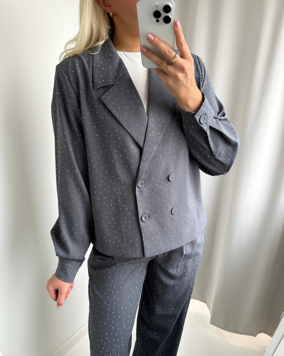 Y.A.S blazer rhine medium grey/w. rhinestones