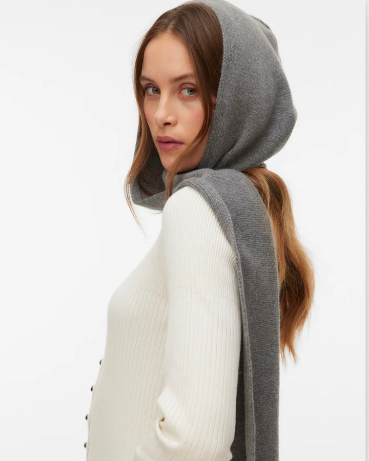 Aware by Vero Moda halstørklæde filiz hood medium grey melange