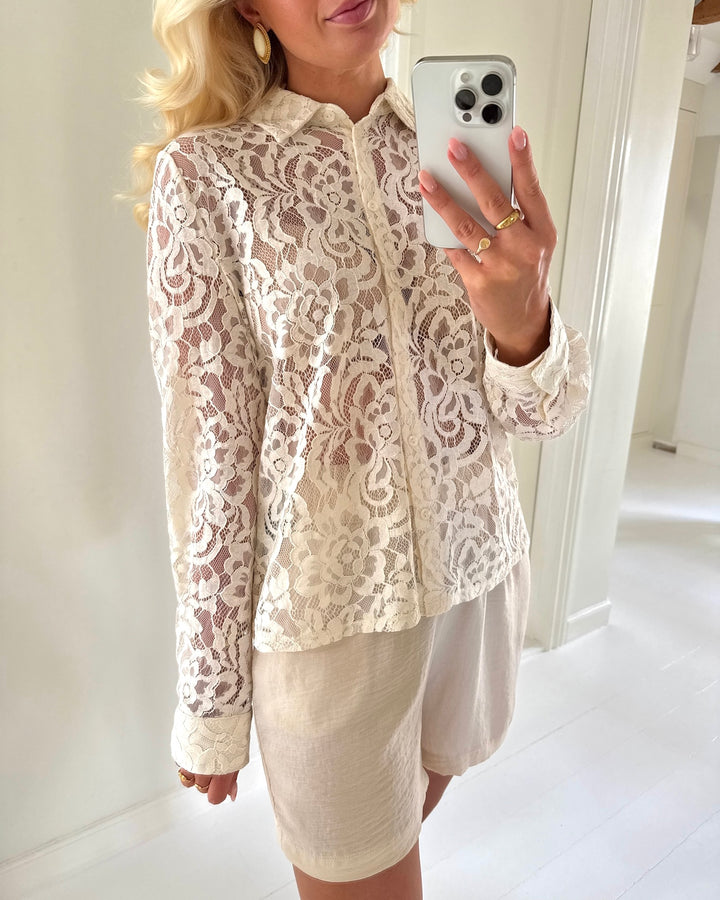 Only skjorte birun ls lace birch