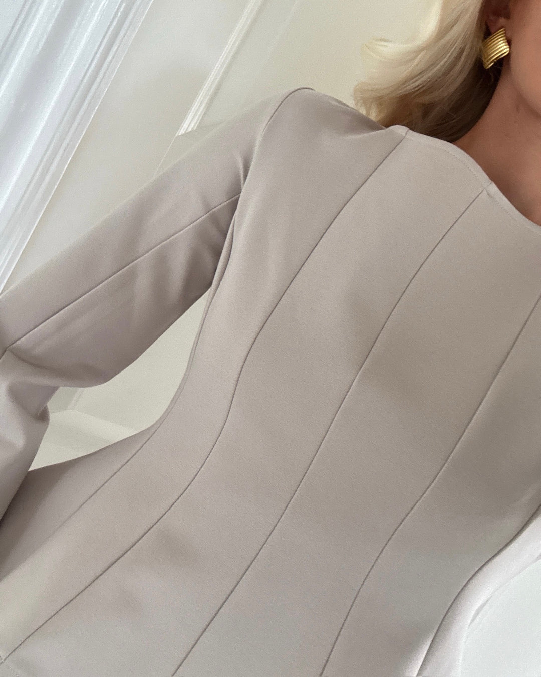 Pieces bluse gunhild ls boat neck silver gray