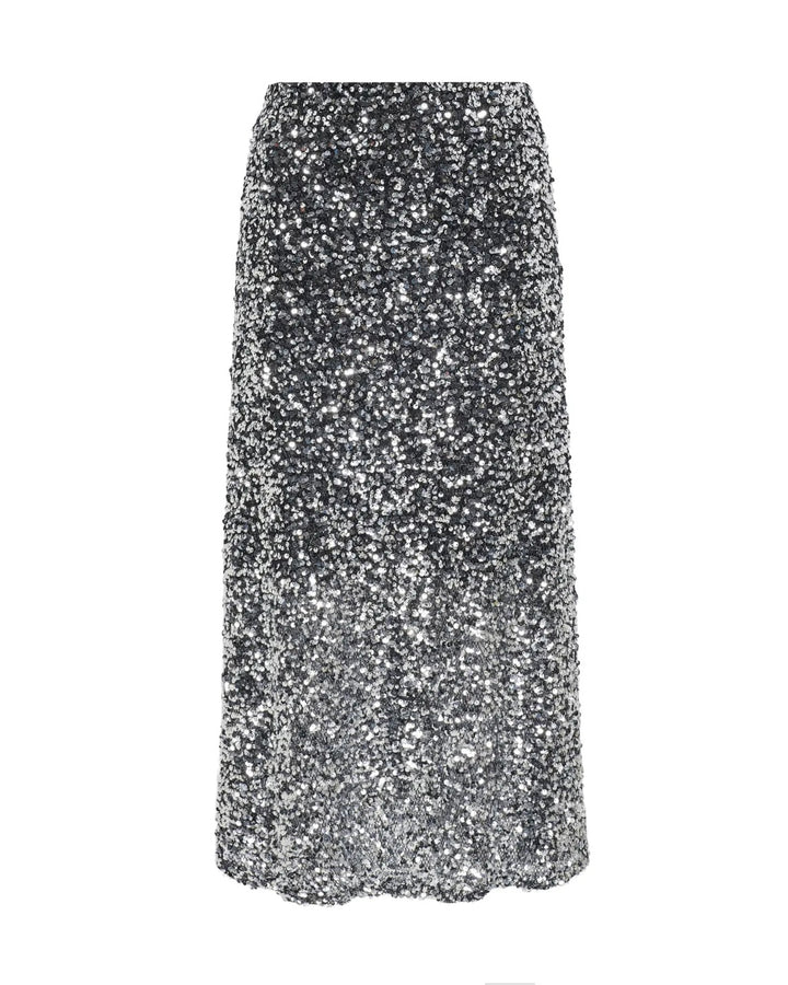 JDY nederdel diana sequins slit silver