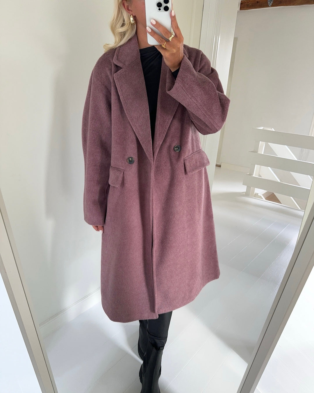 Vero Moda frakke lelea long rose brown/melange