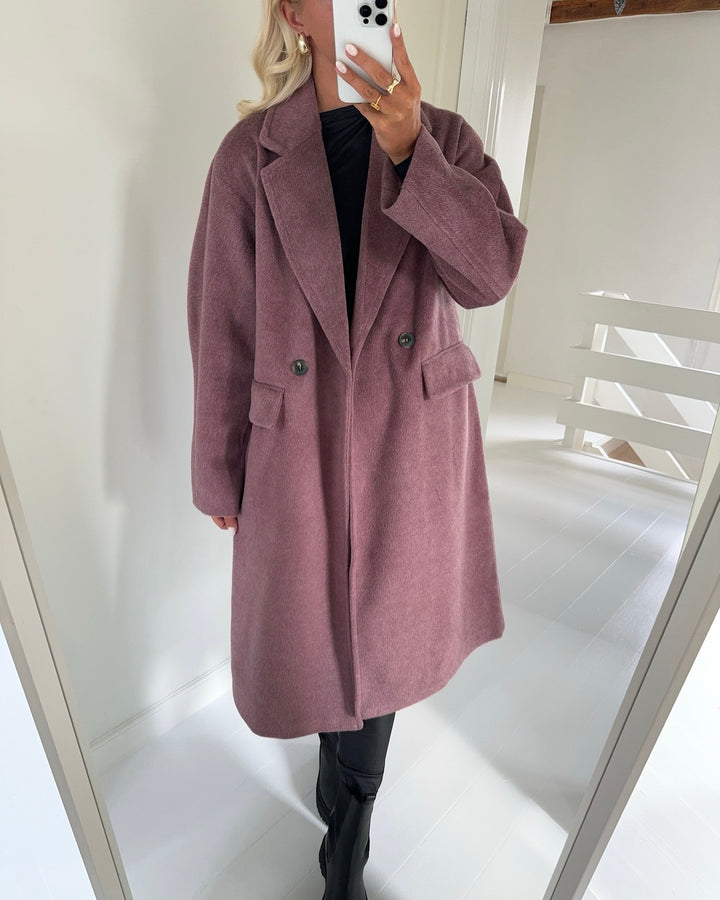 Vero Moda frakke lelea long rose brown/melange
