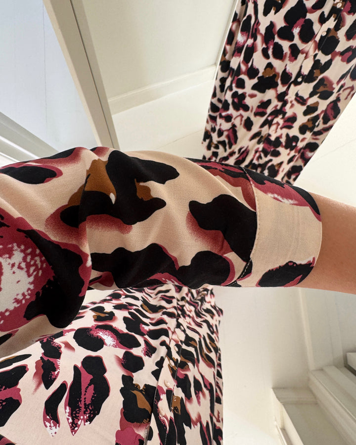 Y.A.S kjole savanna long shirt mellow rose/liro print