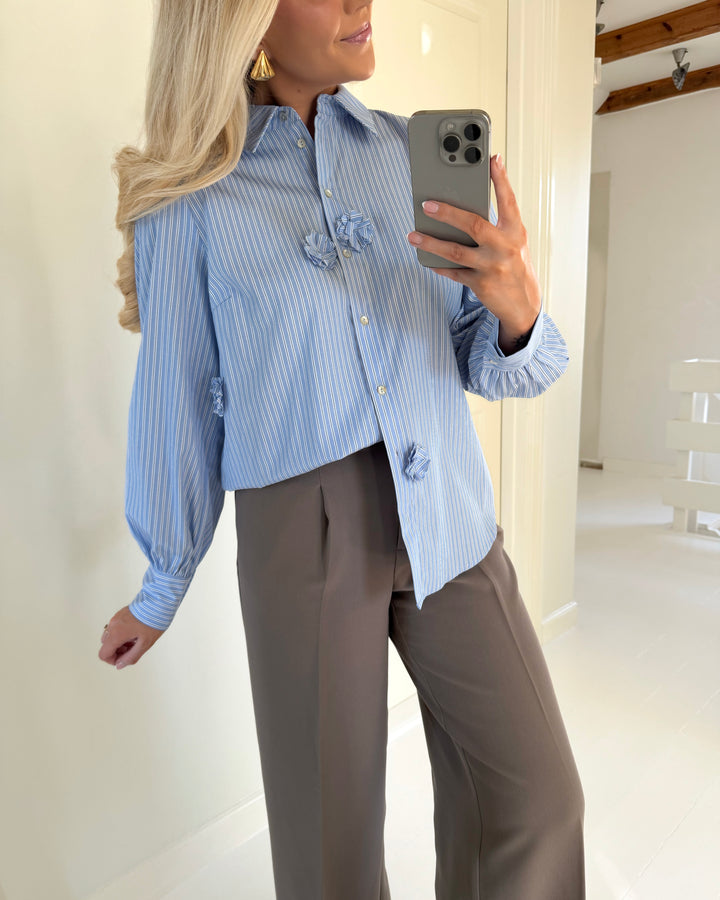 Love&Divine skjorte love919-21 blue stripes - FORUDBESTILLING LEV. UGE 17