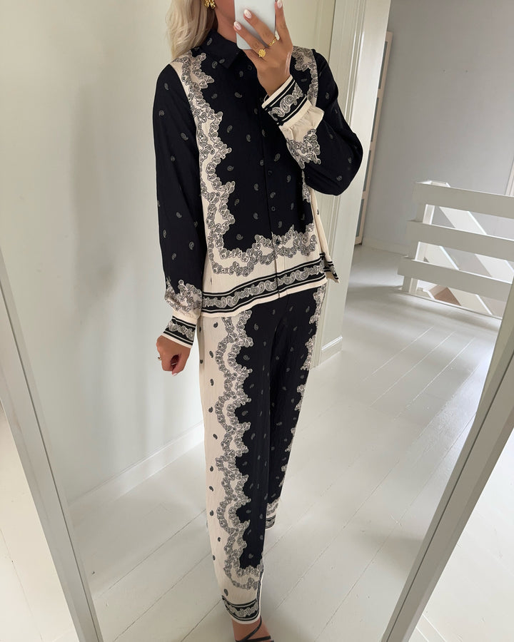 Y.A.S bukser trano hw black/trano print