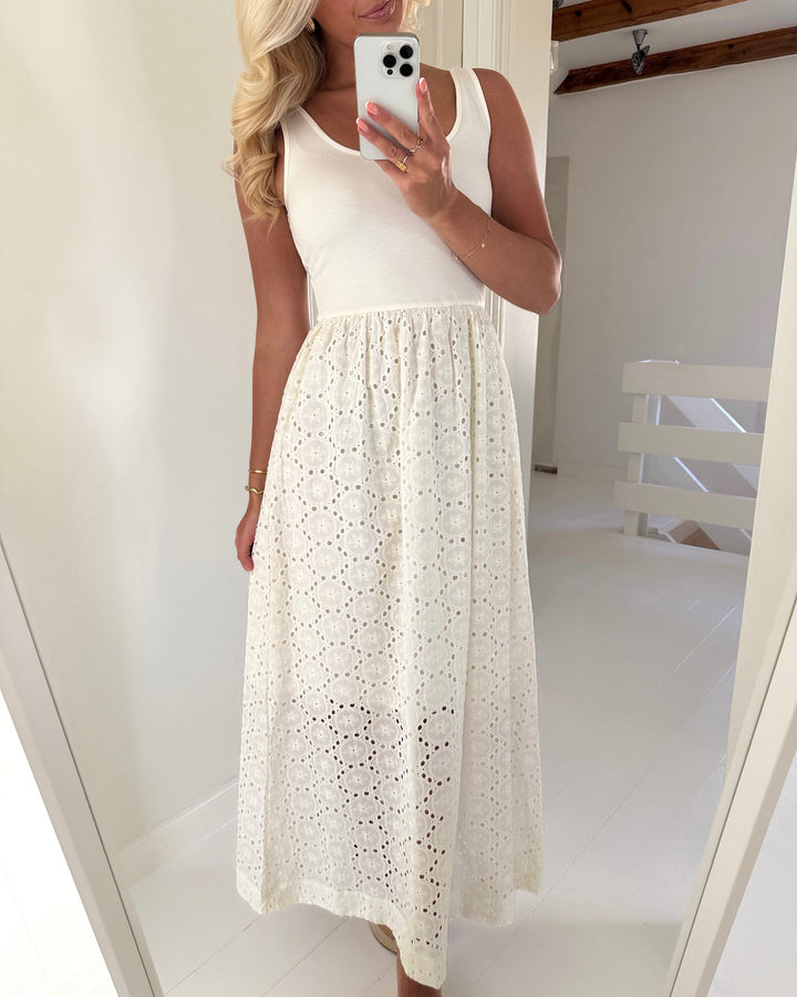 Aware by Vero Moda bristol sl u-neck ankle snow white