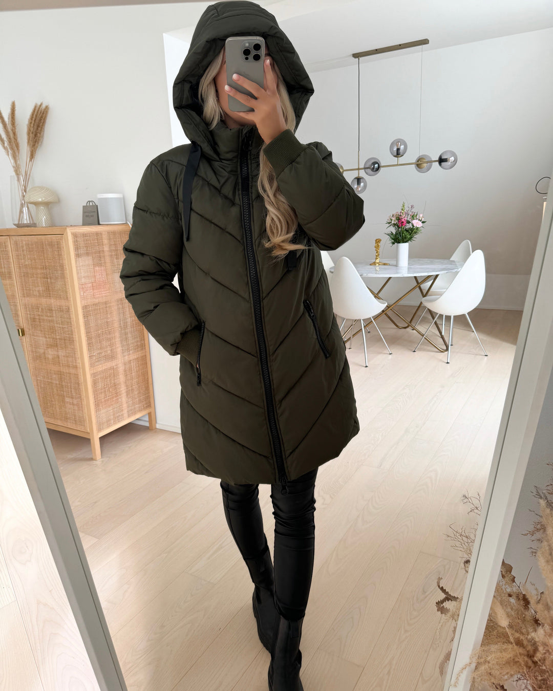 JDY jakke skylar life hood forest night/black