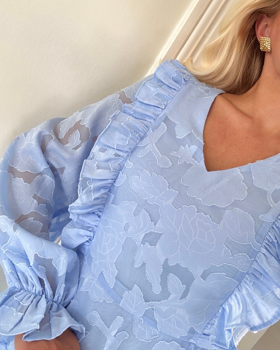 A-View kjole floretta maxi light blue