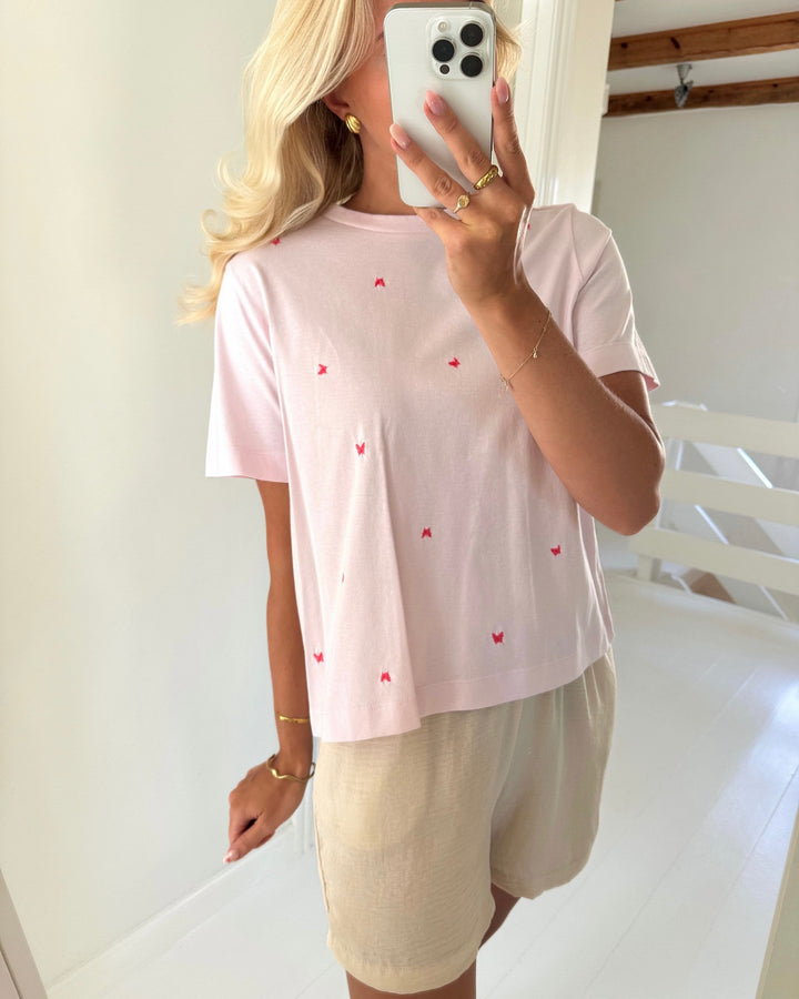 Vero Moda t-shirt sola mette ss pink-a-boo/butterfly