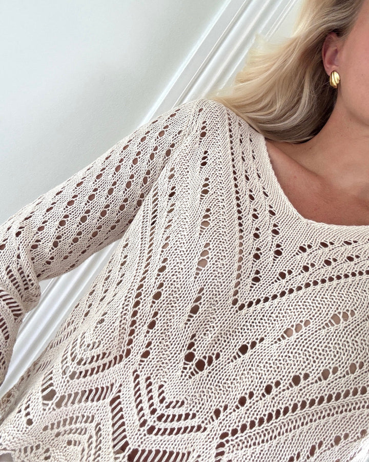 JDY trøje new sun 3/4 cropped tapioca