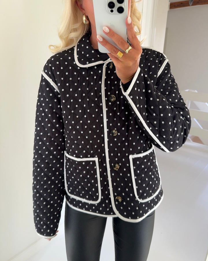 Vero Moda jakke sanne ls quilted black/dots