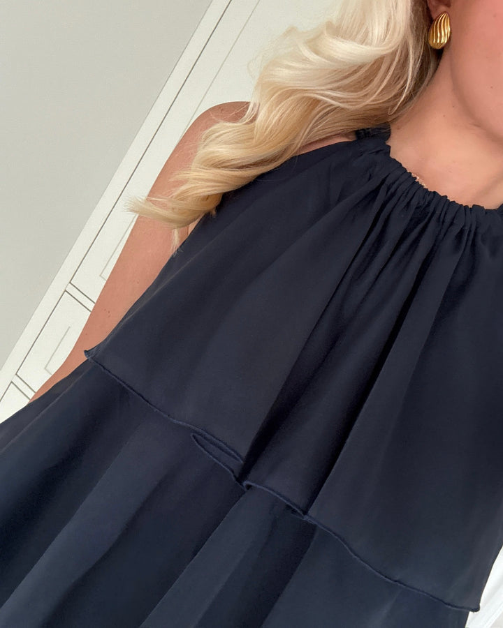 Y.A.S kjole eloise sl halterneck maxi total eclipse