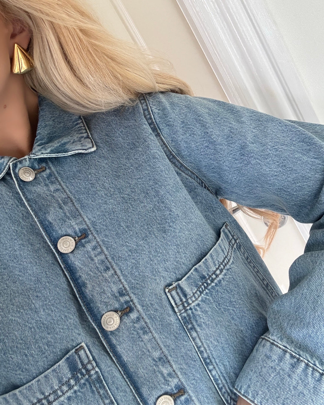 Pieces jakke sky denim light blue denim