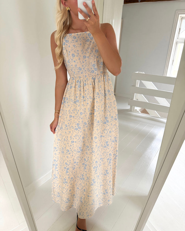 Only kjole eloise maxi strap ox wvn ecru/cashmere
