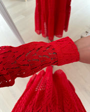 Marlin ls lace dress mars red