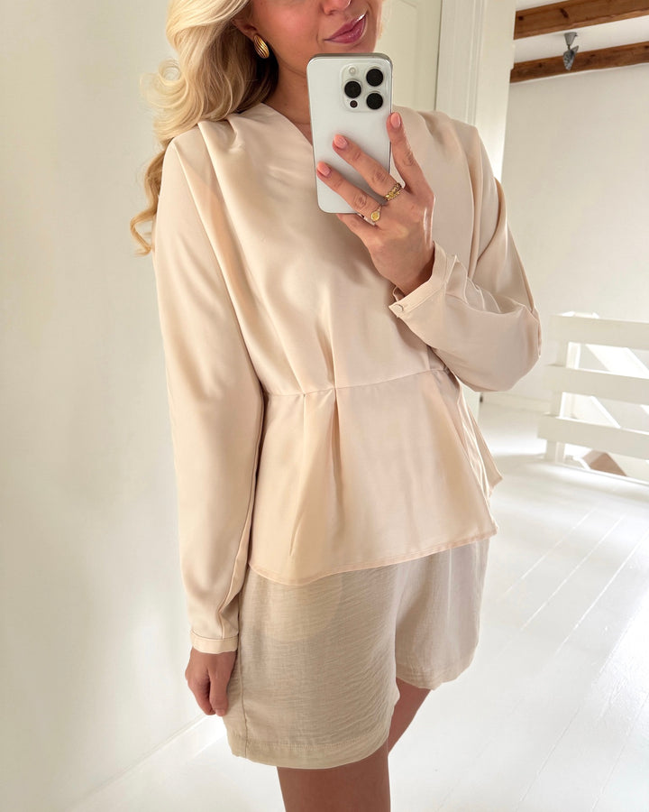Y.A.S bluse pella ls v-neck sheer bliss