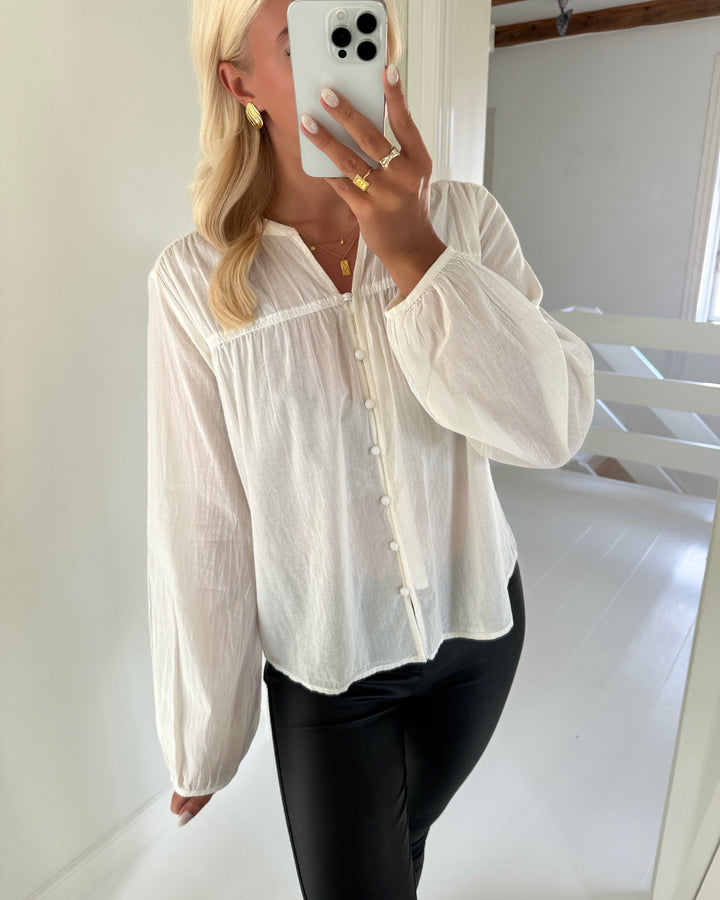 Pieces bluse kenna ls cloud dancer