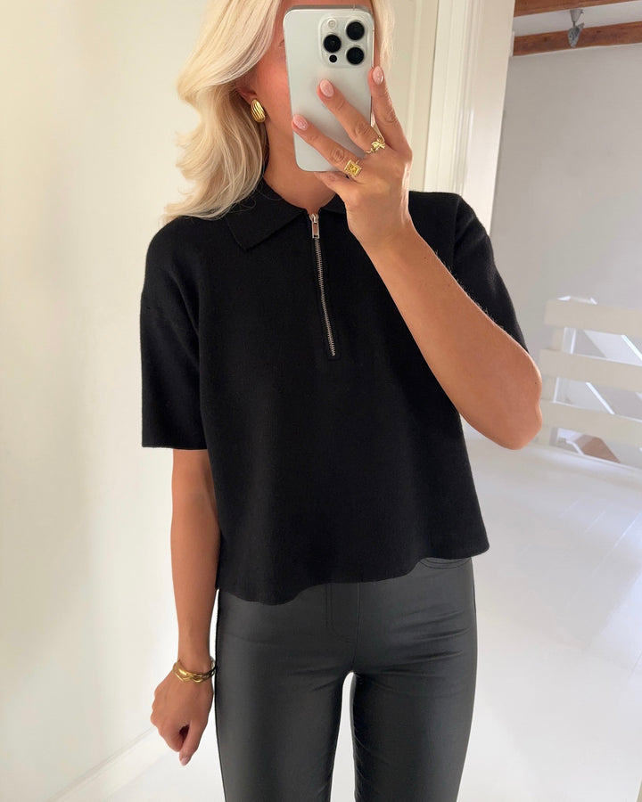 Vero Moda polo gold 2/4 pullover black