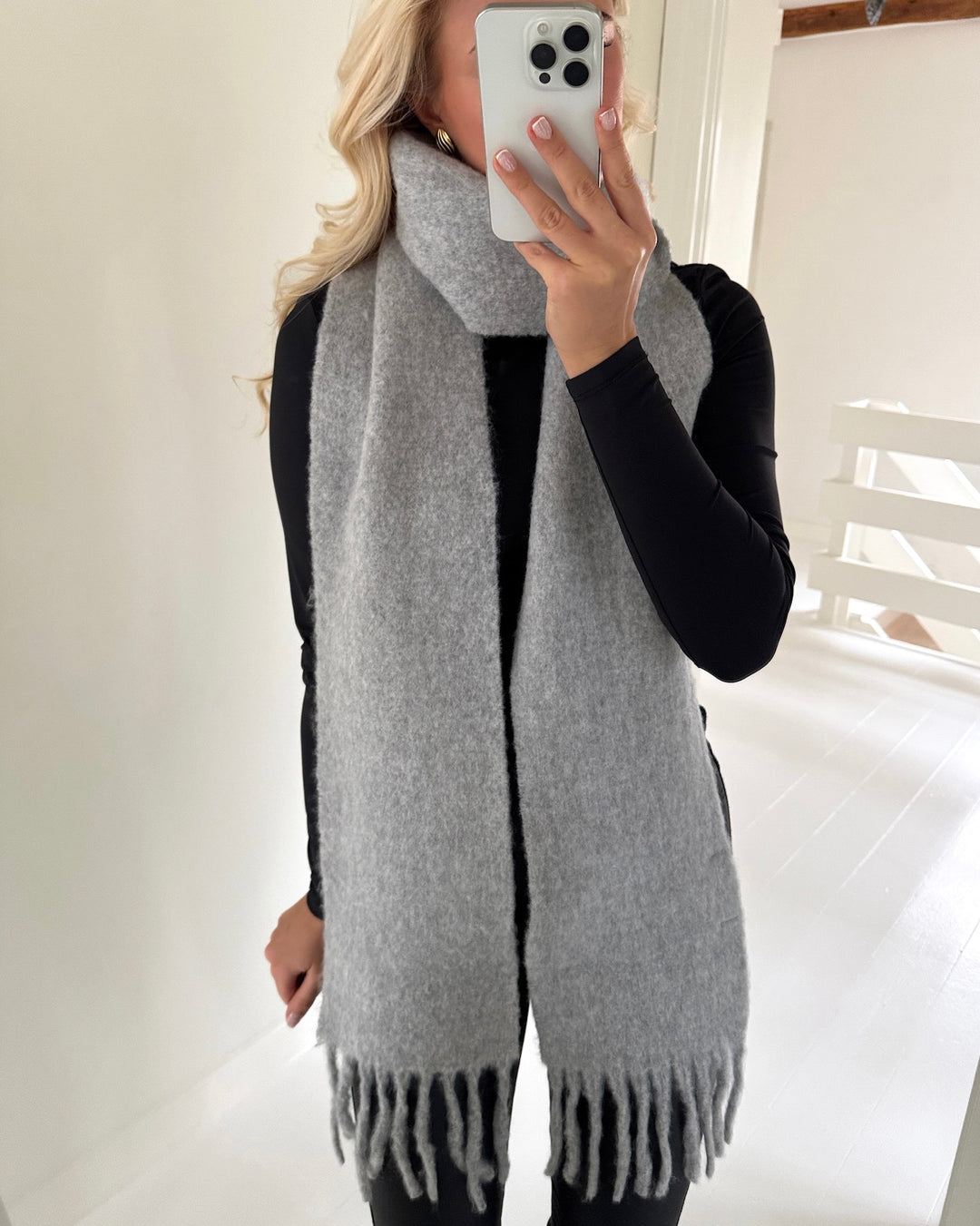 Sister's Point halstørklæde scarf-493 l. grey mel