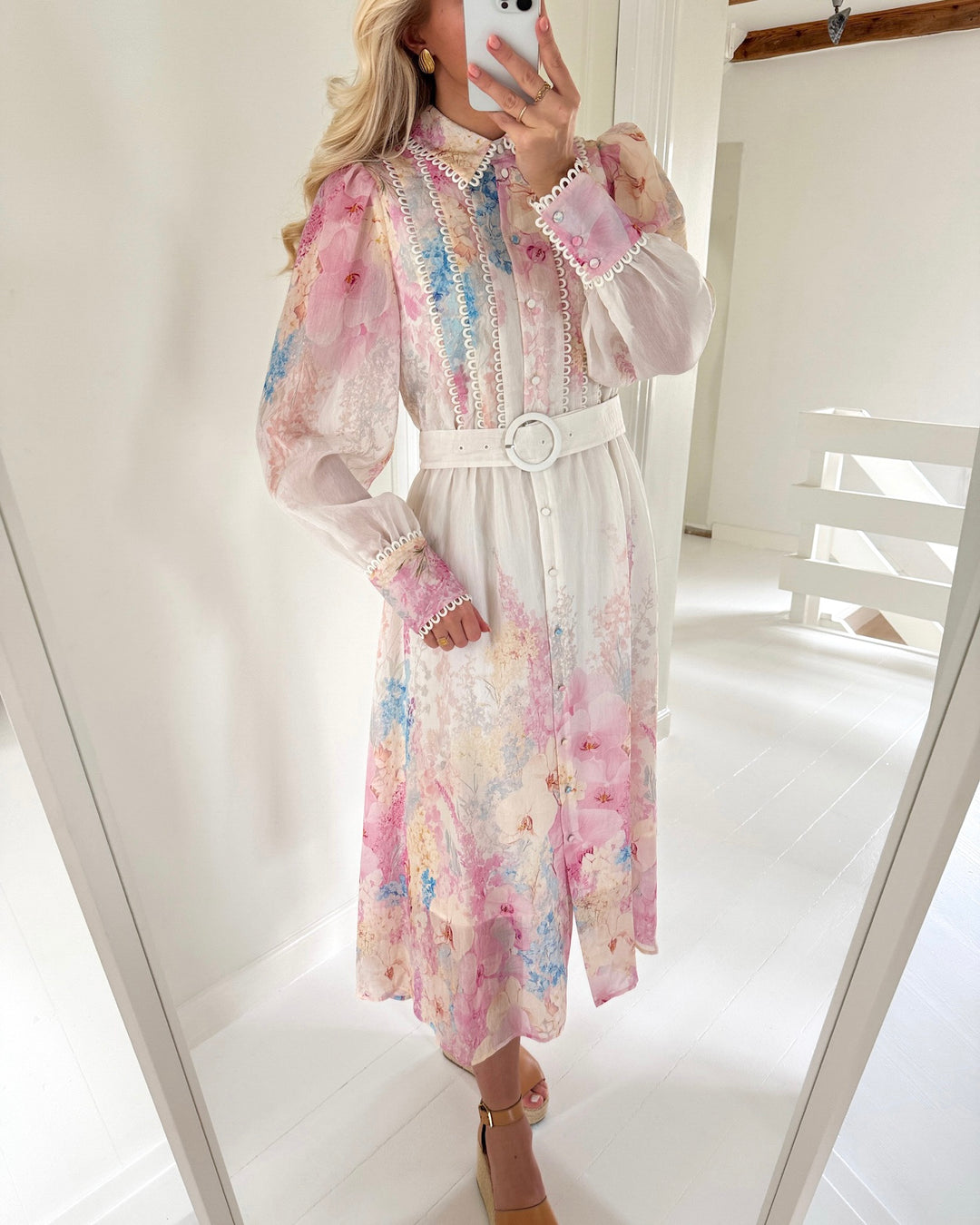 Y.A.S kjole florence ls long pristine florence aop - FORUDBESTILLING LEV. START APRIL