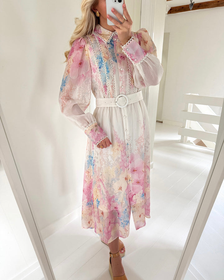 Y.A.S kjole florence ls long pristine florence aop - FORUDBESTILLING LEV. START APRIL