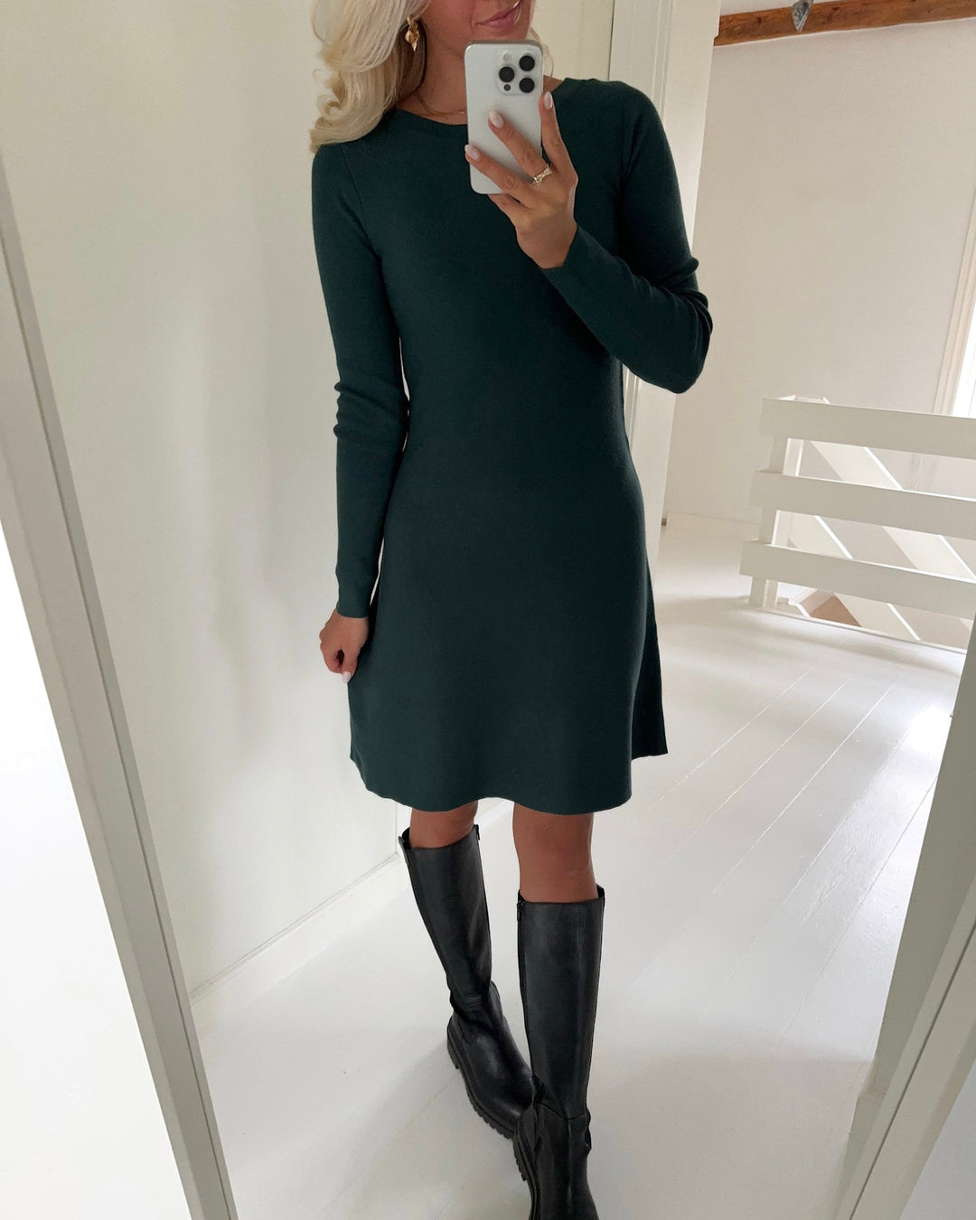 Vero Moda kjole nancy ls boatneck sea moss - FORUDBESTILLING LEV. UGE 49