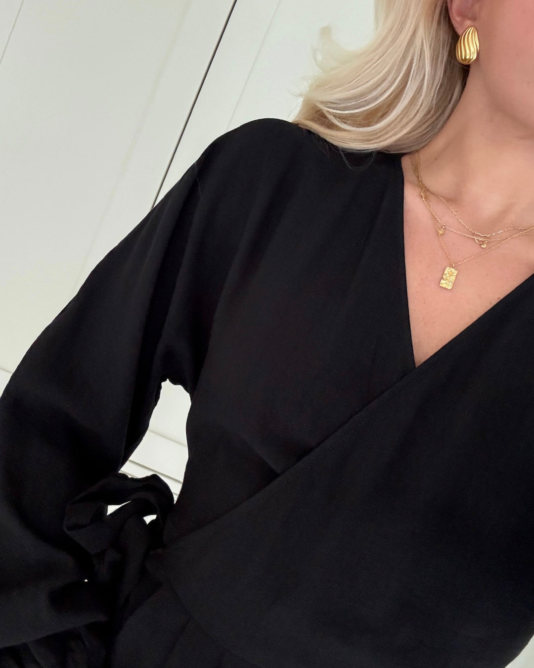 JDY kjole polly ls midi wrap black