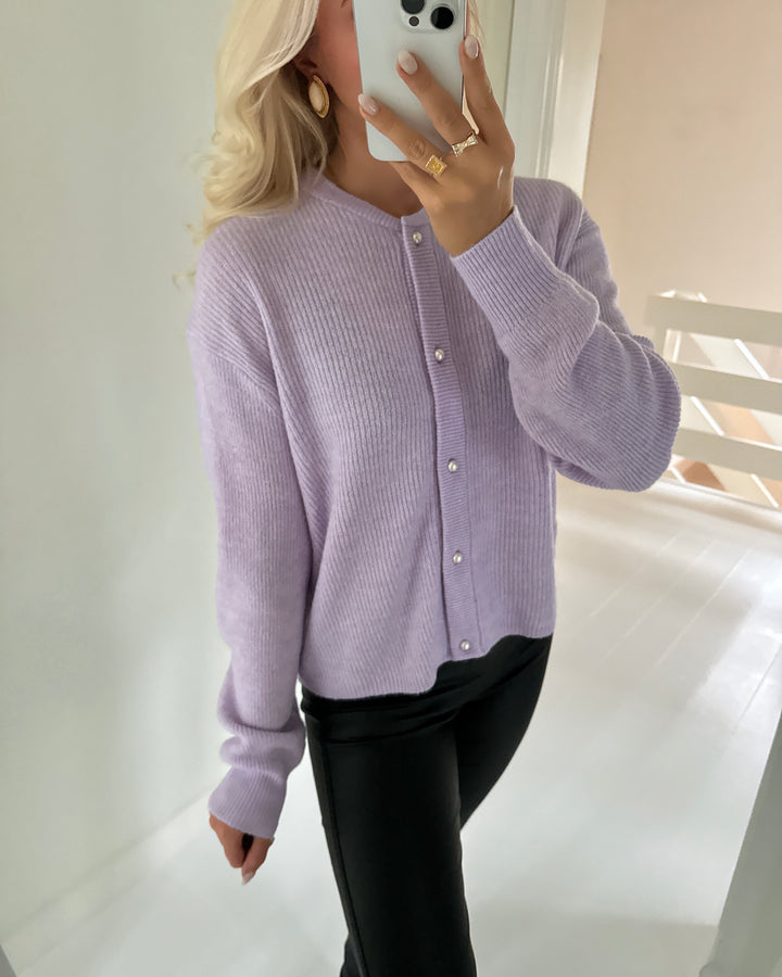 JDY cardigan lumi life ls button pastel lilac/melange