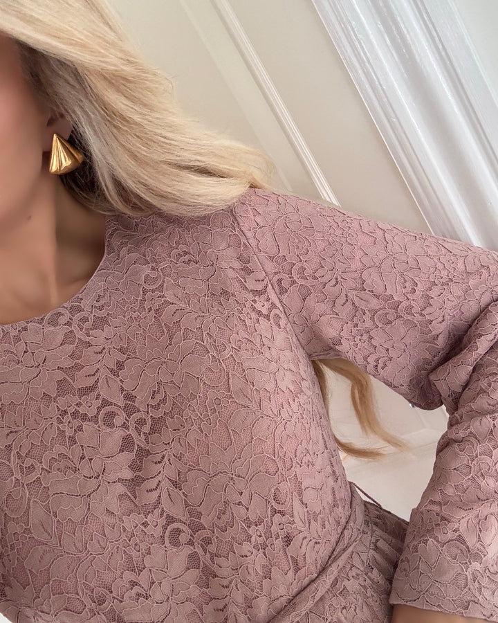 Y.A.S kjole aydina lace ls long - eid adobe rose