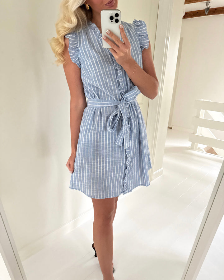 Aware by Vero Moda kjole kaori sl v-neck cornflower/cloud dancer