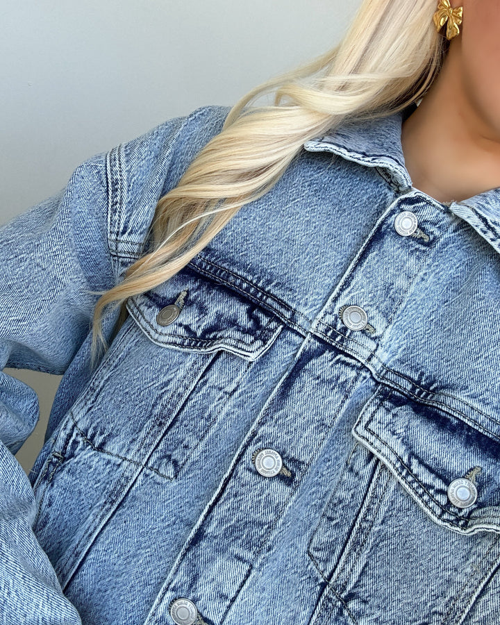 Vero Moda jakke tessa ls oversized denim light blue denim
