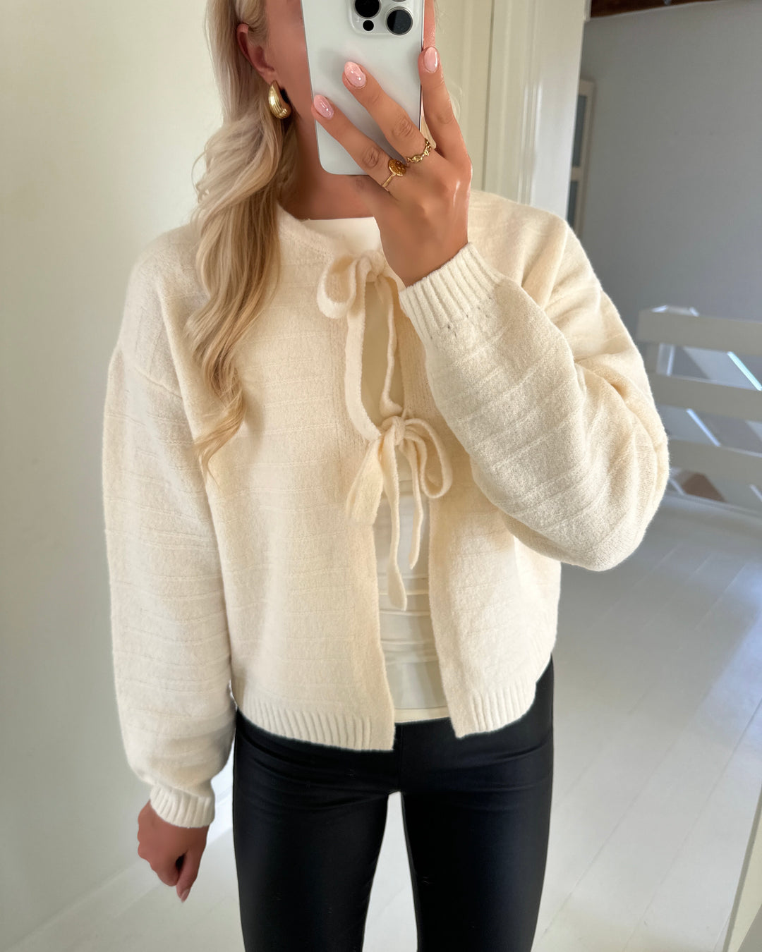 Vero Moda cardigan boom structure ls o-neck tie card boo birch/melange