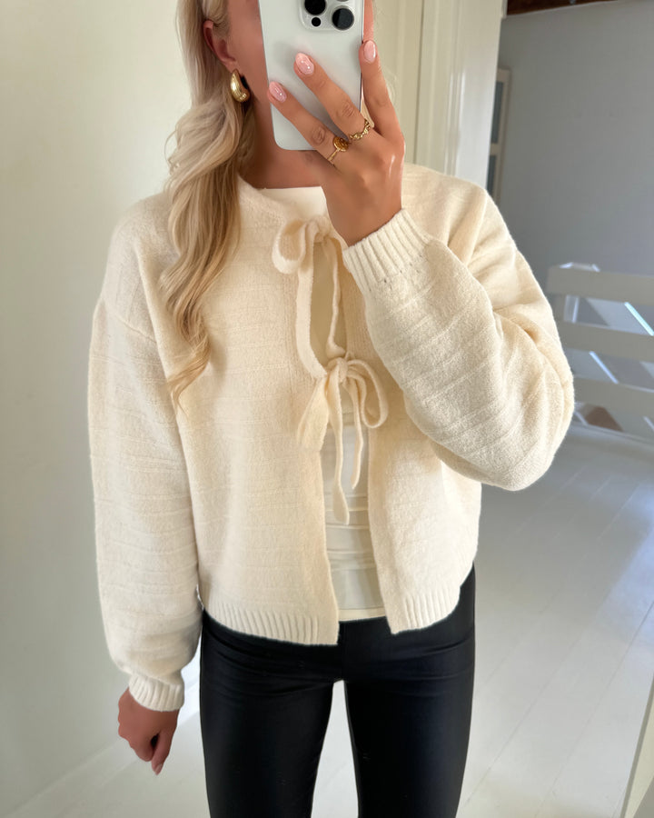 Vero Moda cardigan boom structure ls o-neck tie card boo birch/melange