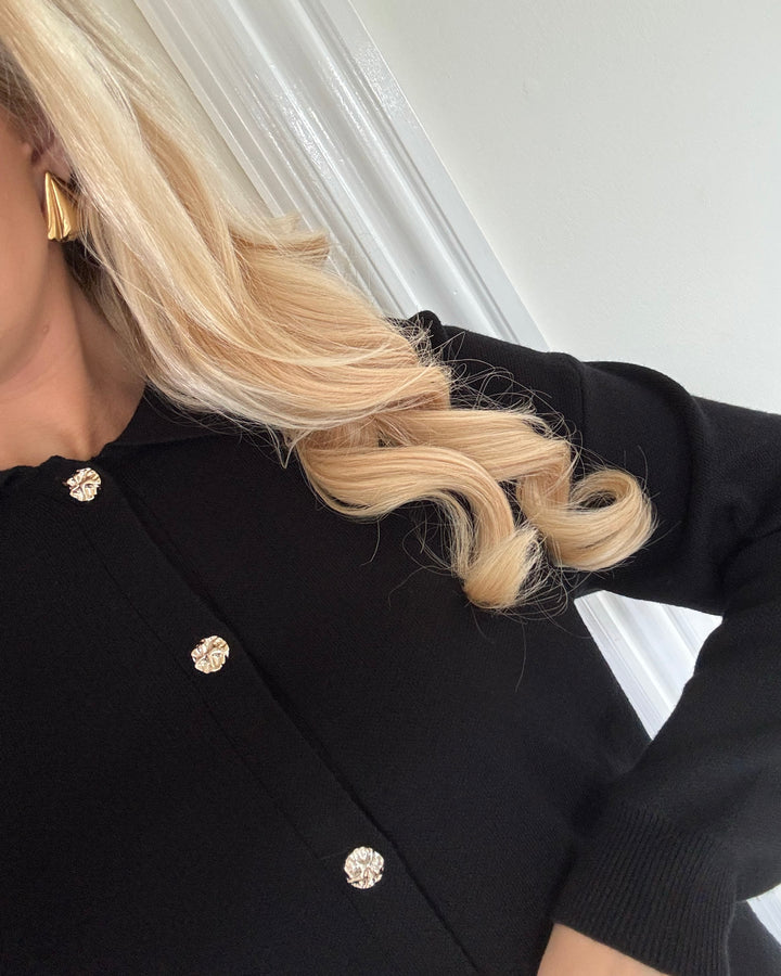 Pieces cardigan jassy polo knit black