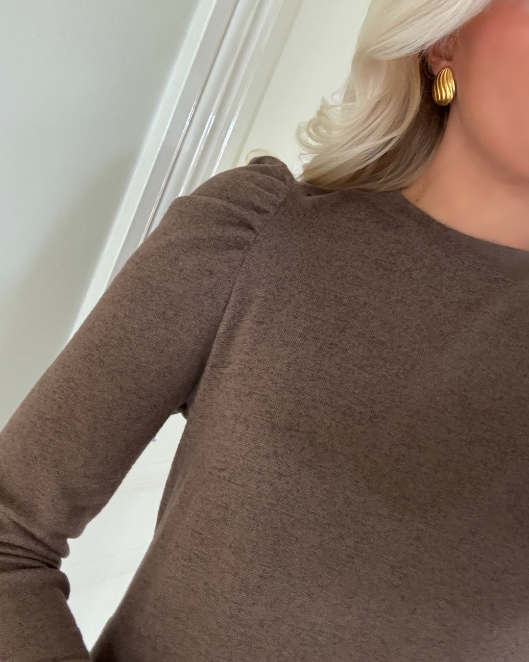 JDY bluse tonsy ls puff sleeve fossil/melange