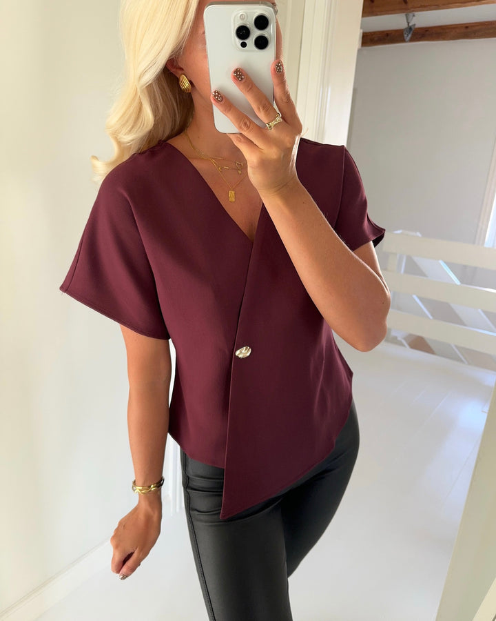 Vero Moda top sonja ss v-neck port royale