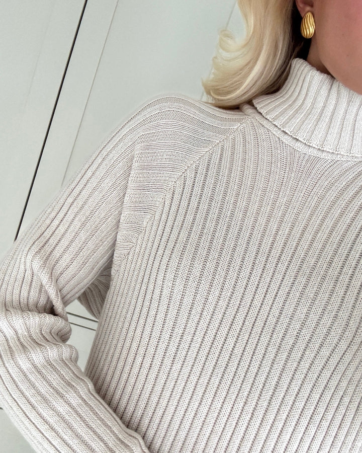 Y.A.S kjole mavi knit midi rollneck birch