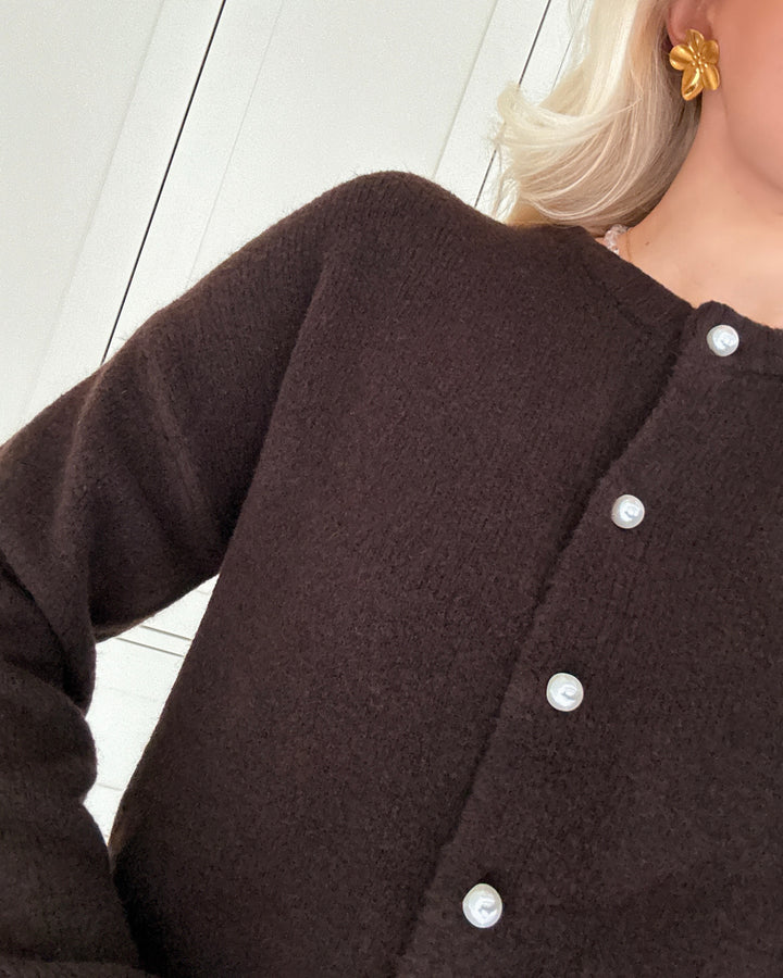 Only cardigan isabella ls hot fudge melange