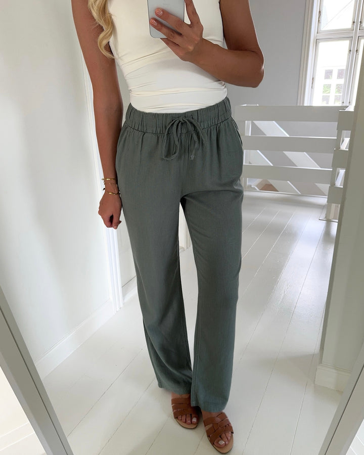 Vero Moda bukser line mr wide linen mix laurel wreath