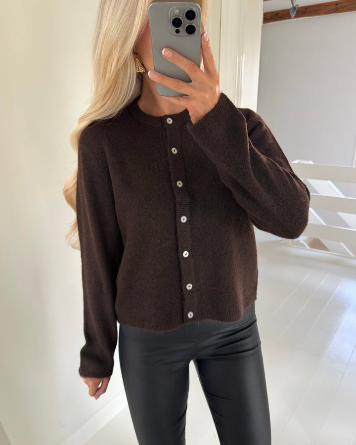 Only striktrøje simoni ls o-neck coffee bean/melange