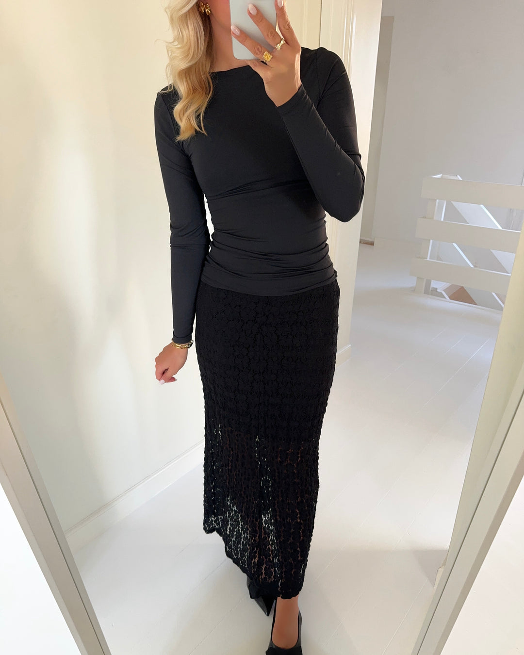 Vero Moda nederdel ivania mw ankle lace black