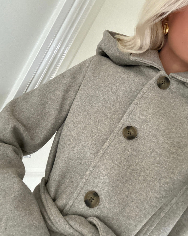 Vero Moda frakke vincechelsea silver mink/melange - FORUDBESTILLING LEV. UGE 47