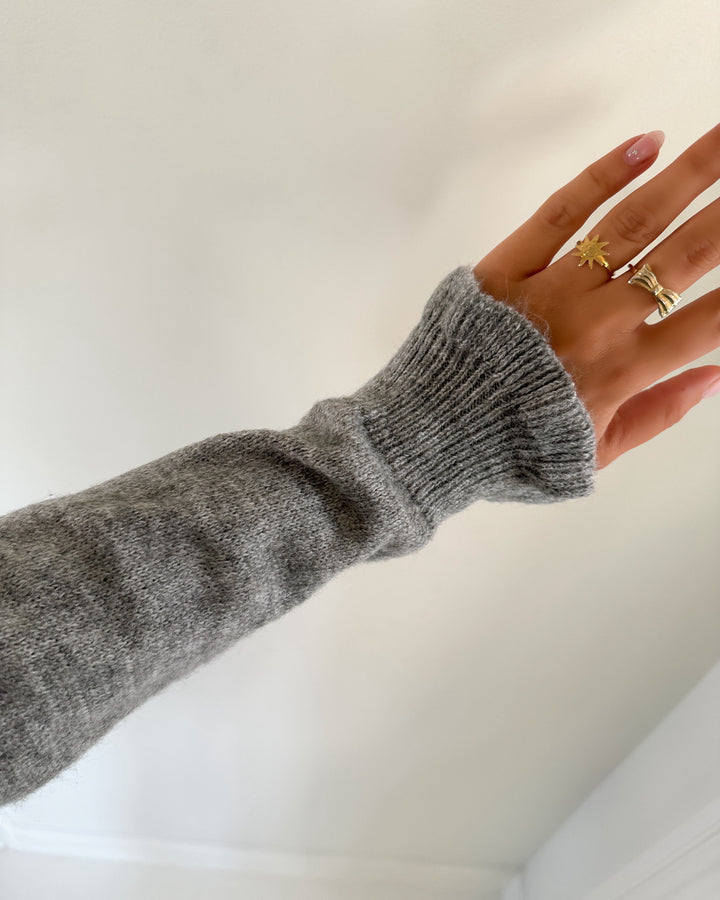 JDY cardigan letty l/s on frill knt noos light grey melange - FORUDBESTILLING LEV. UGE 41