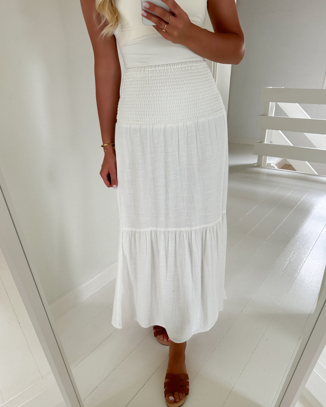 Aware by Vero Moda nederdel pernilla maxi snow white