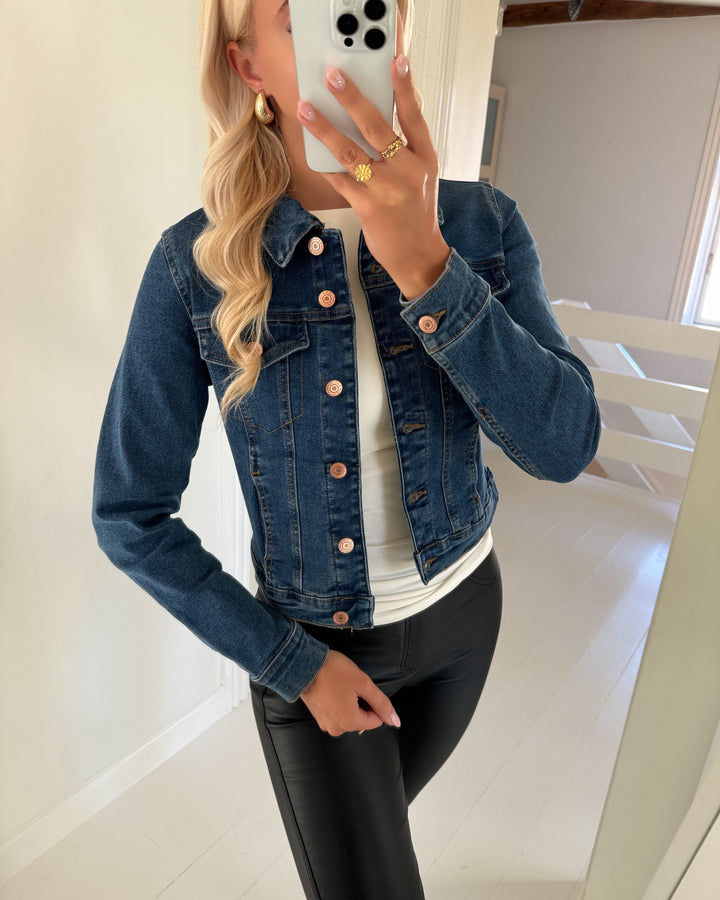 Vero Moda jakke luna ls slim denim medium blue denim